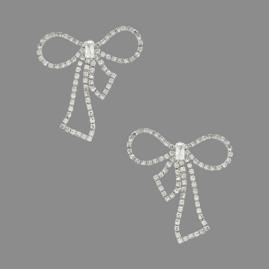 Rhinestone Bow Post Earrings